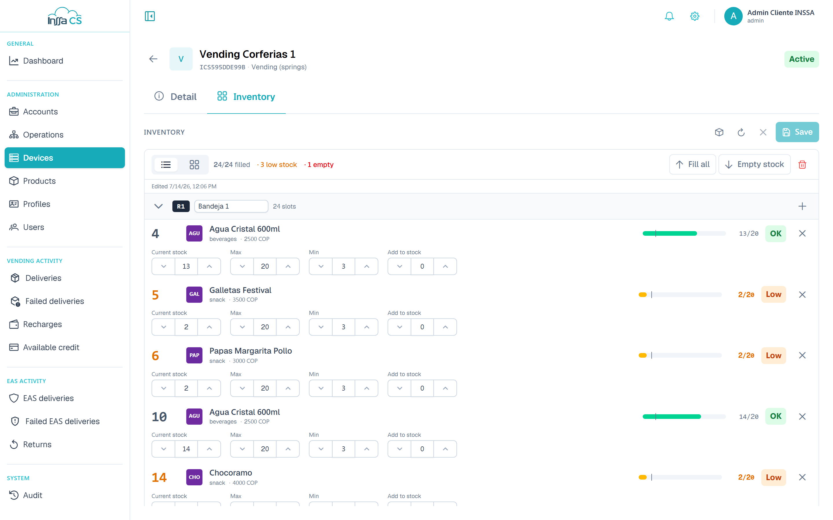 Inventory and planogram editor