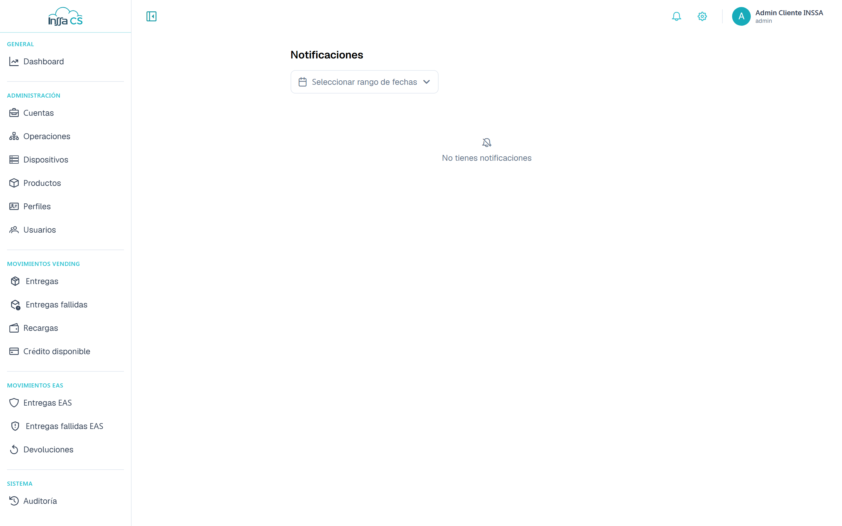 Panel de notificaciones